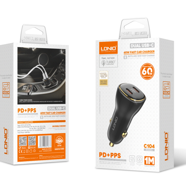 LDNIO C104 60W Car Charger